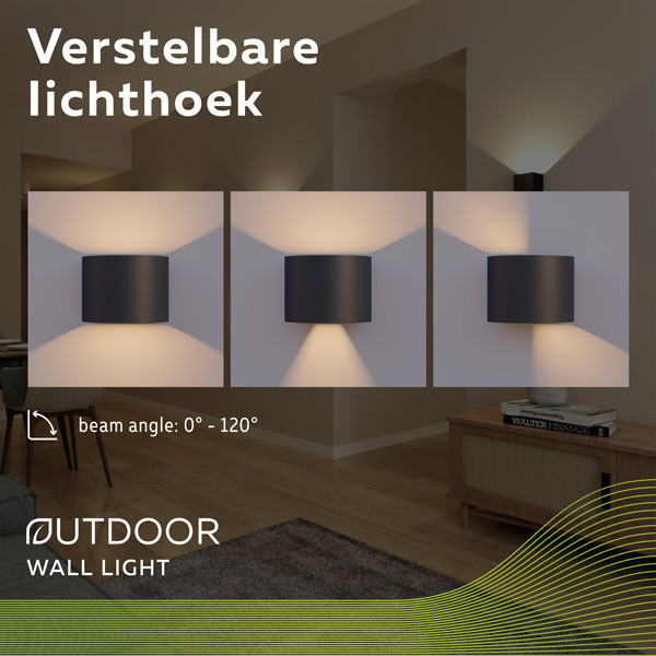 Vägglampa dimbar | Alvin | IP54 | svart [123ink] LDR08549 - 3