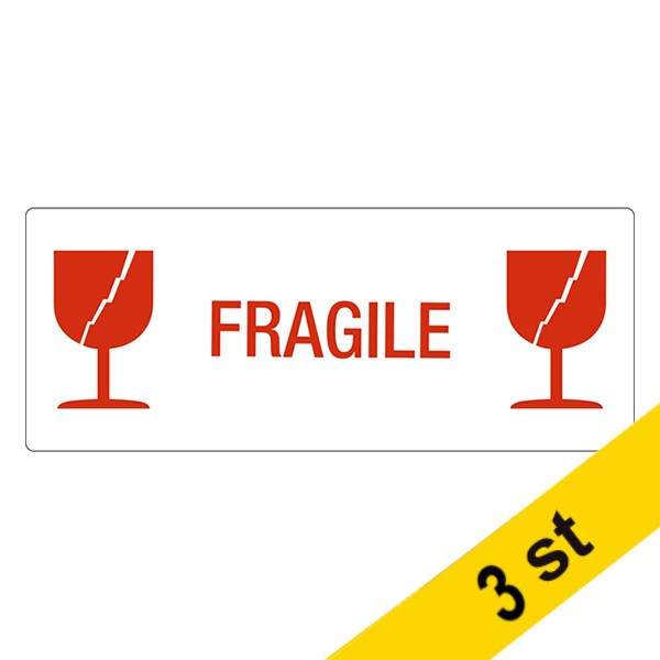 Varningsetiketter "FRAGILE" | 123ink | 500st | 3 rullar  302351 - 1