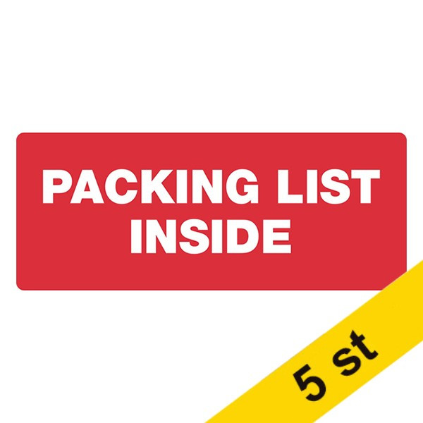 Varningsetiketter "PACKING LIST INSIDE" | 123ink | 1,500st 302353 - 1