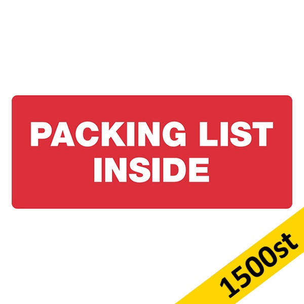 Varningsetiketter "PACKING LIST INSIDE" | 123ink | 1,500st 302353 - 1