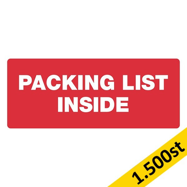 Varningsetiketter "PACKING LIST INSIDE" | 123ink | 1,500st 302353 - 1