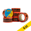 Varningstejp "Fragile" 50mm x 66m | 123ink | orange | 6st