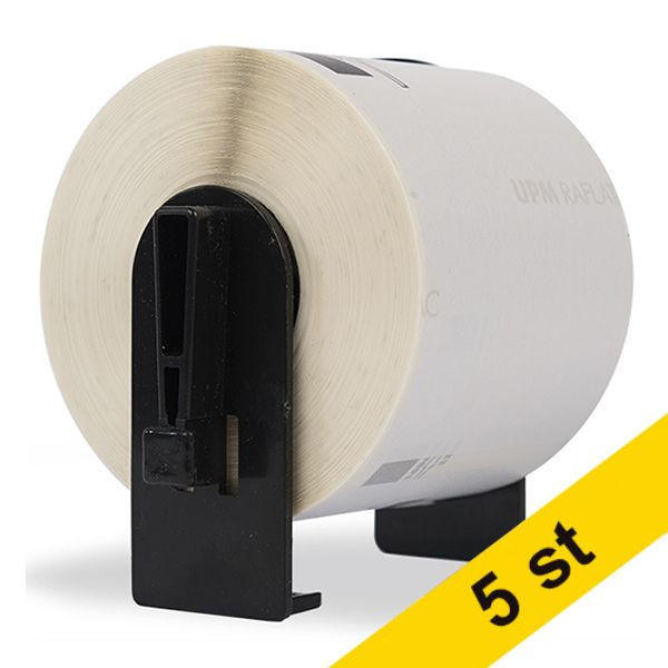 Varumärket 123ink ersätter Brother DK-11209 adressetiketter | svart text - vit etikett | 29mm x 62mm | 5st 653063 - 1