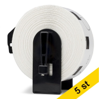 Varumärket 123ink ersätter Brother DK-11218 runda etiketter | svart text - vit etikett | Ø 24mm | 5st DK11218C 650625
