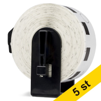 Varumärket 123ink ersätter Brother DK-11219 etiketter | svart text - vit etikett |  Ø 12mm | 5st DK11219C 650670