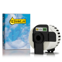 Varumärket 123ink ersätter Brother DK-22205 etiketter | svart text - grön etikett | 62mm x 30.48m 080804