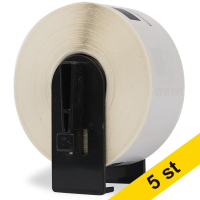 Varumärket 123ink ersätter Brother DK-22210 etiketter | svart text - vit etikett | 29mm x 30.48m | 5st DK22210C 650537