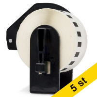 Varumärket 123ink ersätter Brother DK-22211 etiketter | svart text - vit etikett | 29mm x 15.24m | 5st DK22211C 650628