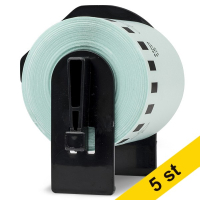 Varumärket 123ink ersätter Brother DK-22212 etiketter | svart text - vit etikett | 62mm x 15.24m | 5st DK22212C 650561