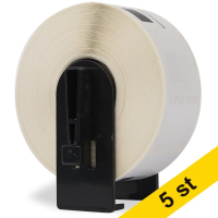 Varumärket 123ink ersätter Brother DK-22214 etiketter | svart text - vit etikett | 12mm x 30.48m | 5st DK22214C 650530