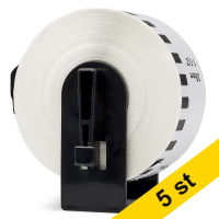 Varumärket 123ink ersätter Brother DK-22225 etiketter | svart text - vit etikett | 38mm x 30.48m | 5st DK22225C 650622