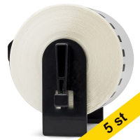 Varumärket 123ink ersätter Brother DK-44605 etiketter | svart text - gul etikett | 62mm x 30.48m | 5st DK44605C 650646