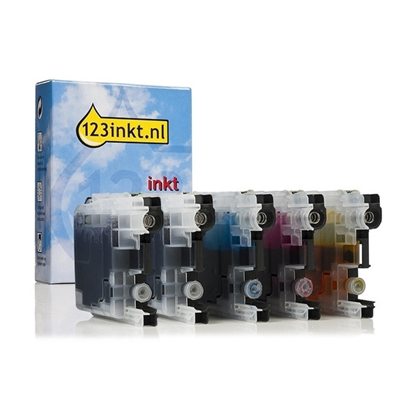 Varumärket 123ink ersätter Brother LC221VALBP BK/C/M/Y bläckpatron 5-pack 160766 - 1