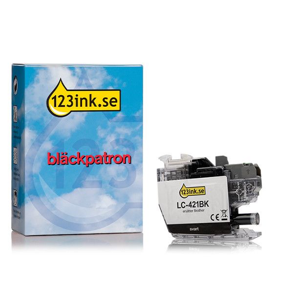 Varumärket 123ink ersätter Brother LC421BK svart bläckpatron LC-421BKC 051285 - 1