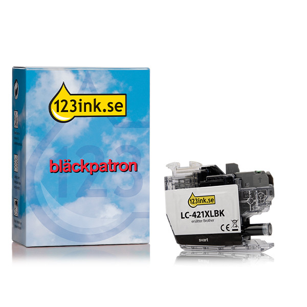 Varumärket 123ink ersätter Brother LC421XLBK svart bläckpatron hög kapacitet LC-421XLBKC 051295 - 1