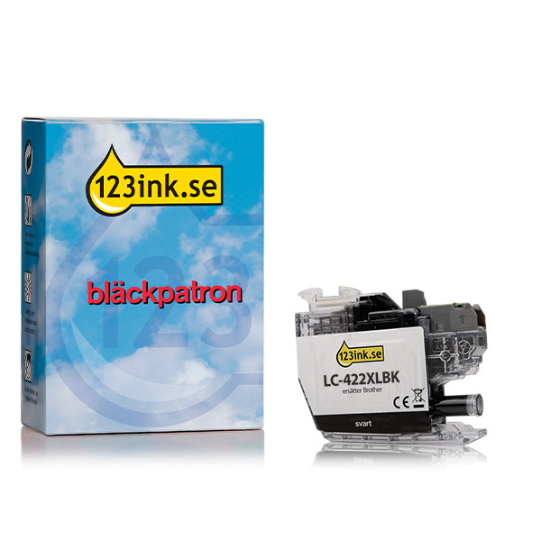 Varumärket 123ink ersätter Brother LC422XLBK svart bläckpatron hög kapacitet LC-422XLBKC 051313 - 1