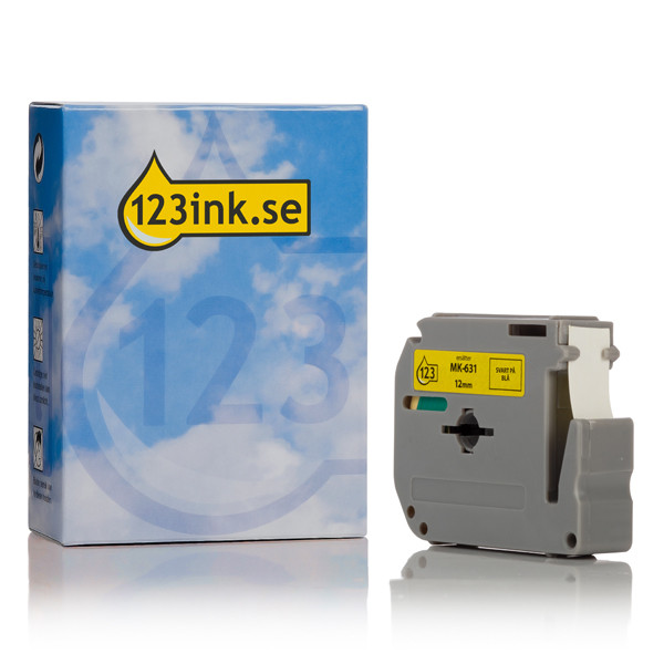 Varumärket 123ink ersätter Brother M-K631BZ | M-tape | svart text - gul tejp | 12mm x 8m MK631BZC 080607 - 1