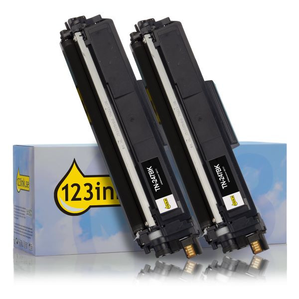 Varumärket 123ink ersätter Brother TN-247BK svart toner 2-pack TN247BKTWINC 051329 - 1