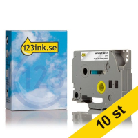 Varumärket 123ink ersätter Brother TZe-131 | svart text - transparent märkband  | 12mm x 8m | 10st 650787