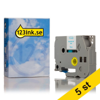 Varumärket 123ink ersätter Brother TZe-223 | blå text - vit tejp | 9mm x 8m | 5st  650682