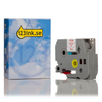 Varumärket 123ink ersätter Brother TZe-242 | röd text - vit märkband  | 18mm x 8m 080445
