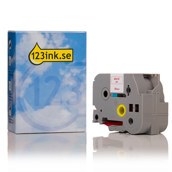 Varumärket 123ink ersätter Brother TZe-262 | röd text - vit märkband  | 36mm x 8m 080455 - 1