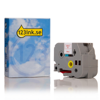 Varumärket 123ink ersätter Brother TZe-262 | röd text - vit märkband  | 36mm x 8m 080455
