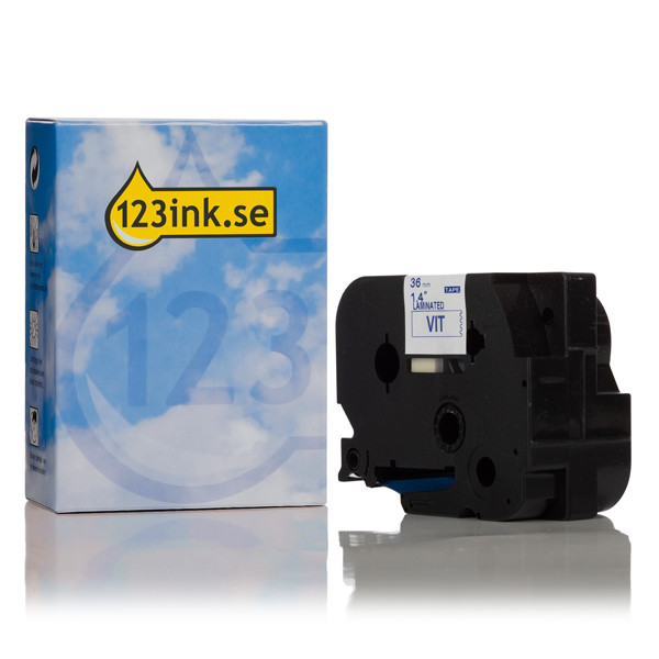 Varumärket 123ink ersätter Brother TZe-263 | blå text - vit tejp | 36mm x 8m TZe263C 080457 - 1