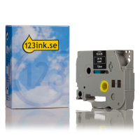 Varumärket 123ink ersätter Brother TZe-335 | vit text - svart märkband  | 12mm x 8m