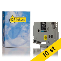 Varumärket 123ink ersätter Brother TZe-335 | vit text - svart tejp | 12mm x 8m | 10st TZe335C 650791