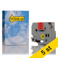 Varumärket 123ink ersätter Brother TZe-441 | svart text - röd tejp | 18mm x 8m | 5st TZe441C 650705