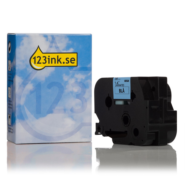 Varumärket 123ink ersätter Brother TZe-561 | svart text - blå tejp | 36mm x 8m TZe561C 080489 - 1