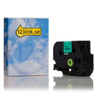Varumärket 123ink ersätter Brother TZe-751 | svart text - grön märkband  | 24mm x 8m