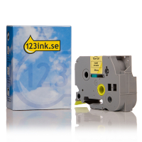 Varumärket 123ink ersätter Brother TZe-C51 | svart text - neongul märkband  | 24mm x 5m