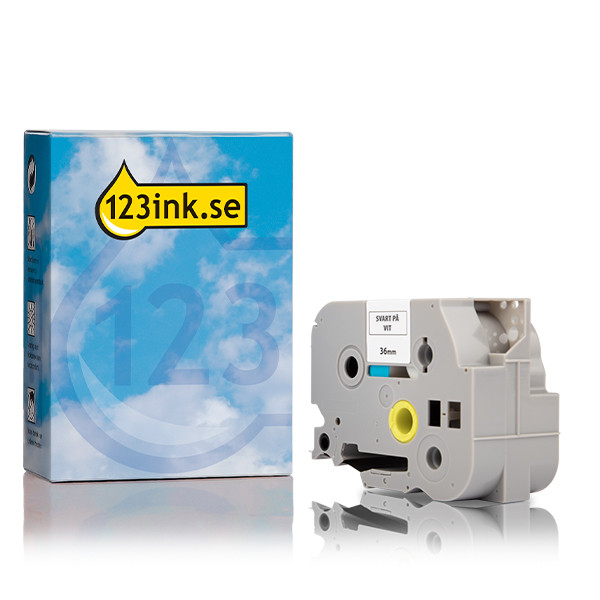 Varumärket 123ink ersätter Brother TZe-M261 | mattsvart text - vit märkband  | 36mm x 8m 080989 - 1