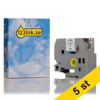 Varumärket 123ink ersätter Brother TZe-S241 | svart text - vit märkband | 18mm x 8m | 5st 653083