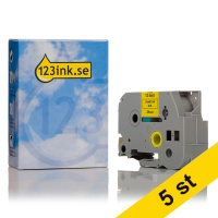 Varumärket 123ink ersätter Brother TZe-S651 | svart text - gul tejp | 24mm x 8m | 5st TZeS651C 650638