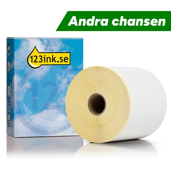 Varumärket 123ink ersätter Brother BDE-1J000102-102 etiketter | svart text - vit etikett | 102mm x 56,4m⭐ 502223 - 1