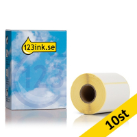 Varumärket 123ink ersätter Brother BDE-1J044076-066 etiketter | svart text - vit etikett | 76mm x 44mm | 10st