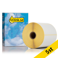 Varumärket 123ink ersätter Brother BDE-1J050102-102 etiketter | svart text - vit etikett | 102mm x 50mm | 5st