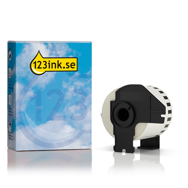 Varumärket 123ink ersätter Brother DK-22205 etiketter | svart text - gul etikett | 62mm x 30.48m 089387 - 1