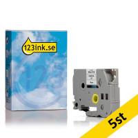 Varumärket 123ink ersätter Brother HSe-211E värmekrympslang | svart text - vit märkband | 6mm | 5st