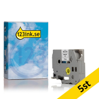 Varumärket 123ink ersätter Brother HSe-231E värmekrympslang | svart text - vit märkband | 12mm | 5st