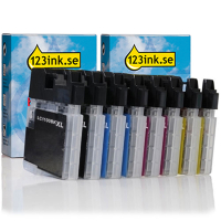 Varumärket 123ink ersätter Brother LC1100HYVALBPDR BK/C/M/Y bläckpatron 8-pack  125947