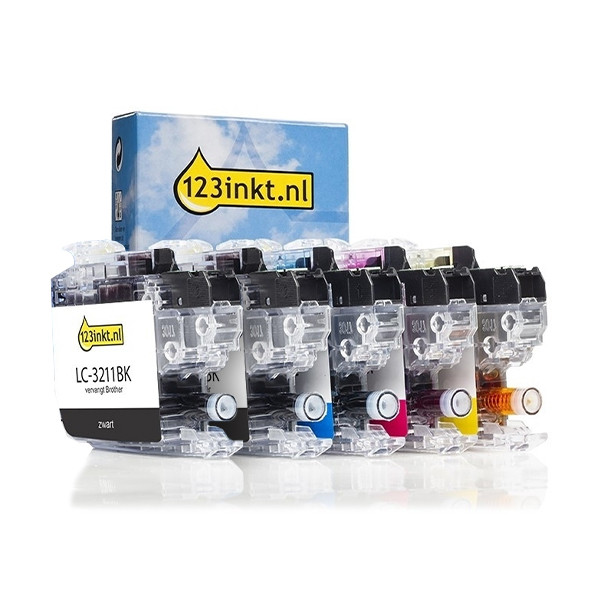 Varumärket 123ink ersätter Brother LC3211VAL BK/C/M/Y bläckpatron 5-pack  160771 - 1