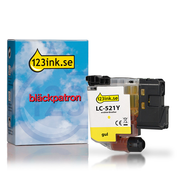 Varumärket 123ink ersätter Brother LC521Y gul bläckpatron 051477 - 1