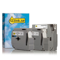 Varumärket 123ink ersätter Brother M-K231BZ+TZe-N231+M-K231SBZ | svart text - vit märkband  | 12mm 350620