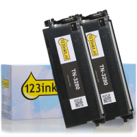 Varumärket 123ink ersätter Brother TN-3280 svart toner hög kapacitet 2-pack TN3280TWINC 010077