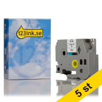 Varumärket 123ink ersätter Brother TZe-241 | svart text - vit märkband | 18mm x 8m | 5st 653075