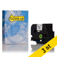 Varumärket 123ink ersätter Brother TZe-253 | blå text - vit tejp | 24mm x 8m | 3st TZe253C 080991